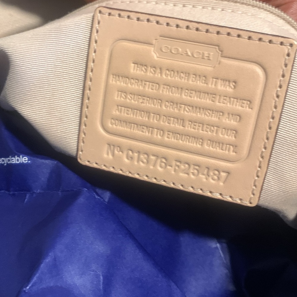 Coach Navy and Tan Shoulder Bag - Picture 11 of 11